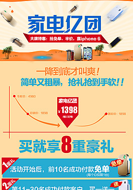 淘宝家电亿团活动力度PSD