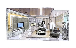社区住宅项目室内设计手绘图片素材