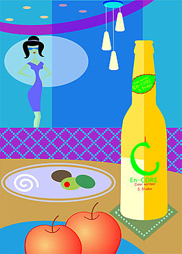 绘制时尚报纸插画