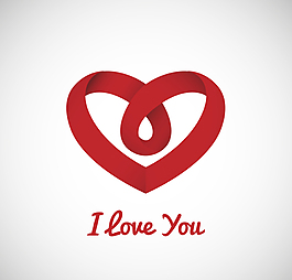 红色丝带爱心设计