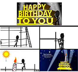 卡通效果生日祝福模板