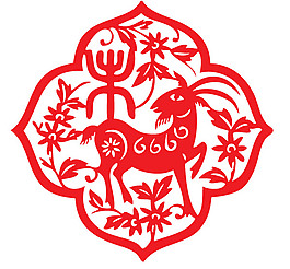 生肖羊剪纸