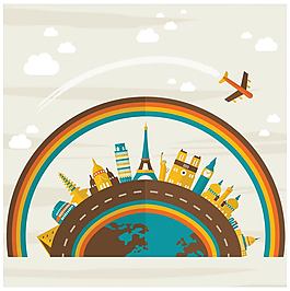 旅游背景扁平化设计