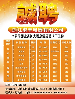 招聘海报  L型展架招聘