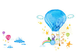 卡通手绘热气球