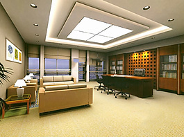 现代办公室模型