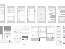 免费的iPhone 6矢量线框图界面