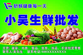 生鲜批发部招牌门头