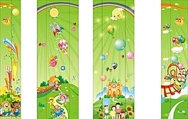 幼儿园柱面画