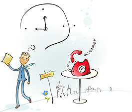 儿童插画商务人员