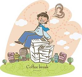 coffee break矢量图