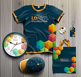 蓝色晶格化VI设计图片