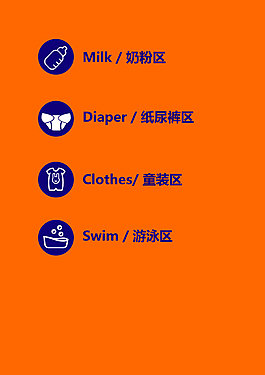 超市商场母婴分类专区名牌标志标牌logo