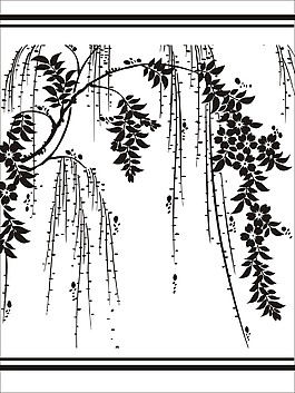 柳树枝叶移门
