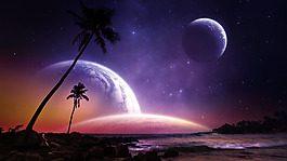 夜晚星空背景图