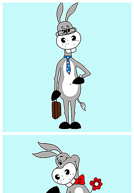 可爱的卡通驴免费