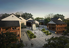 景区建筑效果图