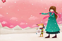 插画系列唯美小女孩风格