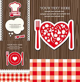 西餐海报矢量素材