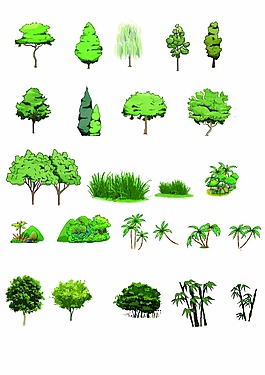 手绘卡通树木