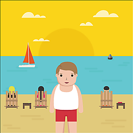 矢量海滩人物