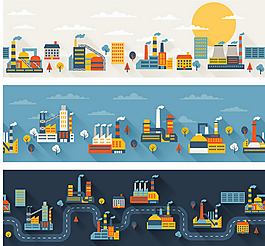 工厂建筑模型素材下载矢量