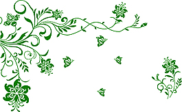 绿色花纹背景墙