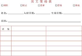员工变动表