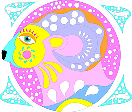 创意艺术图腾十二星座矢量素材