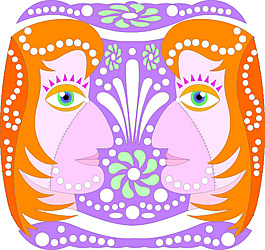 创意艺术图腾十二星座矢量素材