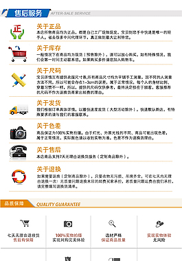 淘宝详情页底部售后说明