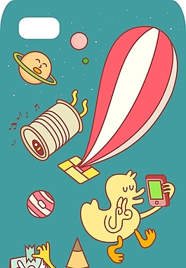 卡通插画风手机壳设计