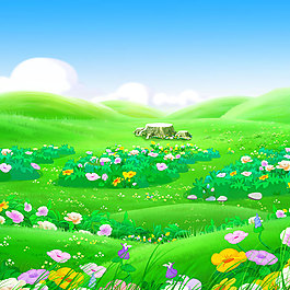 卡通草地