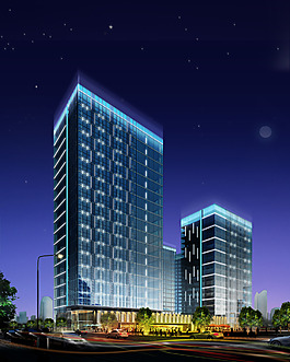 大楼建筑夜景