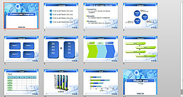 蓝色圆圈简约商务模板