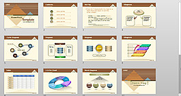 橙色正方形线条商务模板