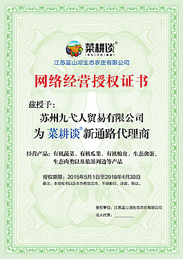 网络经营授权证书