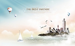 韩版城市环境企业文化海报高清PSD分层