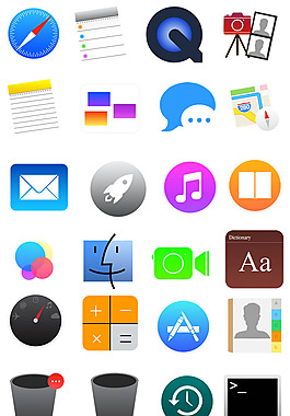 扁平化电脑系统图标素材