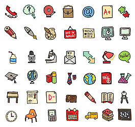 卡通学习教育图标素材