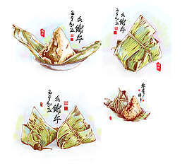 手绘粽子
