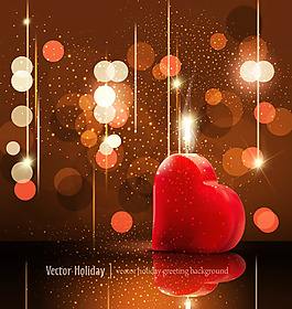 情人节蜡烛背景矢量素材