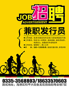 报社报刊发行员兼职招聘海报psd素材