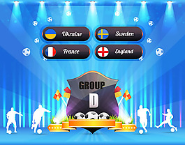 足球小组赛海报矢量素材