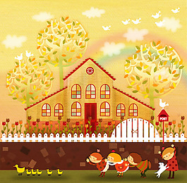 卡通动画场景图片psd素材