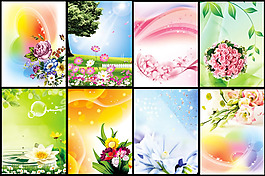 手绘精美四季风景图片大全