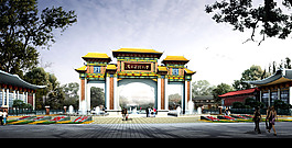 仿古牌坊