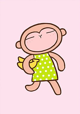 卡通可爱小猴子