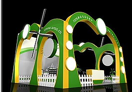 绿色展示展台3D模型下载