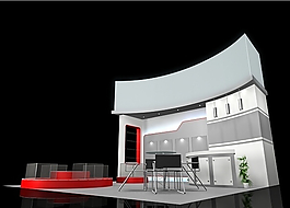 科技楼展示展览3Dmax模型设计